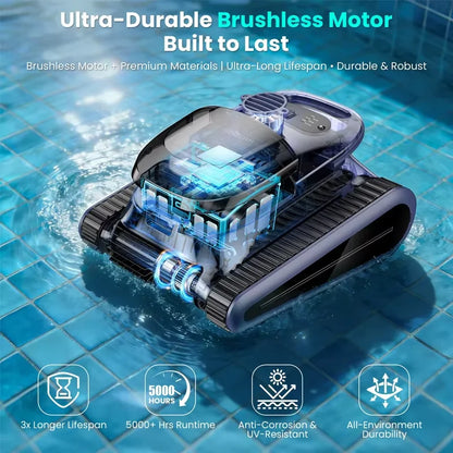 (2026 New) Seauto Crab Pro Cordless Robotic Cleaner, for Inground Pools up to 2000 Sq.ft, All and Waterline Cleaning Vacuum