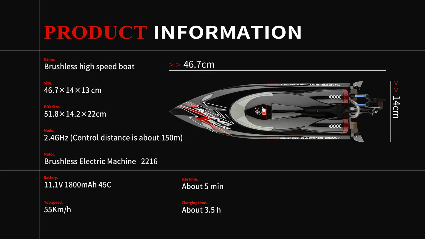 WLtoys WL916 WL912-A RC Boat 2.4Ghz 55KM/H 35KM/H High Speed Racing Watercraft Remote Control Speedboat Model Toys Birthday Gift