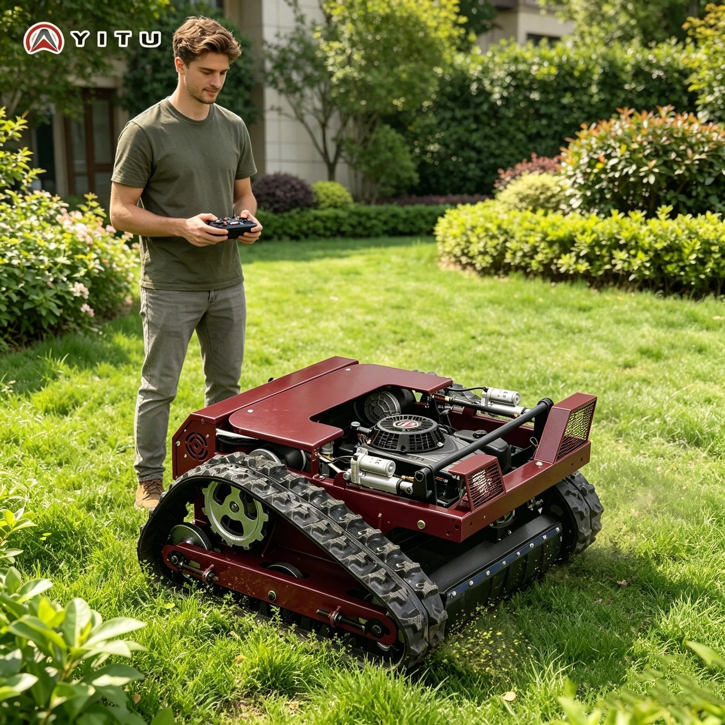 All Terrain Customized Lawn Mower Wide Cutting Range Long Remote Control Distance Flexible Use for Different Terrains CE EPA
