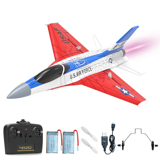 Volantex RC Airplane 2.4Ghz 2CH F16 Falcon With Cool Lights EPP Foam Airplan Gyro Stabilization System For Beginner 762-4RTF