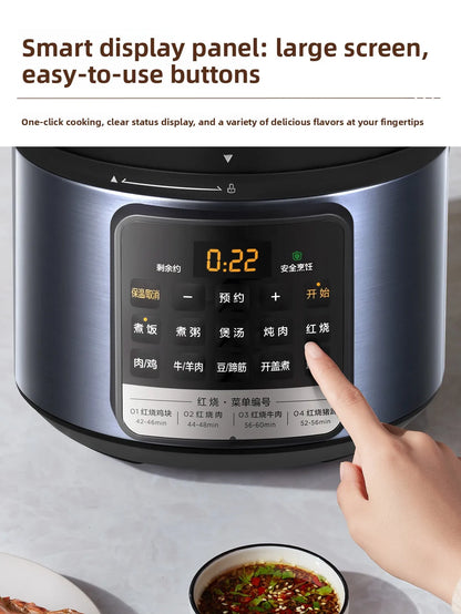 Mini electric pressure cooker, small household appliance, 3-4 person capacity, 4L high-pressure rice cooker all in one