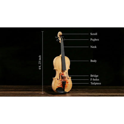 Professional 4/4 Full-Size Violin - Premium Sound, Durable Lightweight, Complete Accessories, Exquisite Handcrafted, Ideal Gift