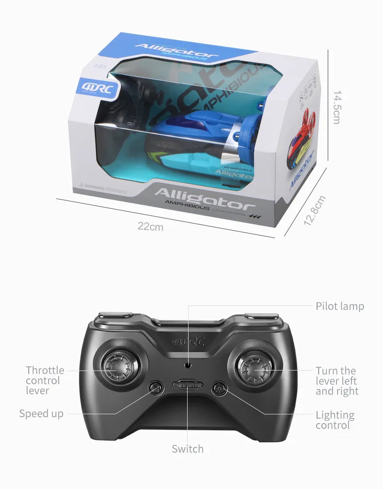 RC speedboat 2 in 1 Remote Control High Speed rc Boat 2.4G Amphibious Hovercraft RC Drift Car Kids Toys Christmas Gifts