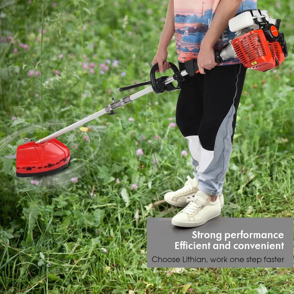 5-in-1 Multi-Function 52cc Gas Powered Garden Tool Set String Trimmer Edger Hedge Trimmer Pole Saw Brush Cutter
