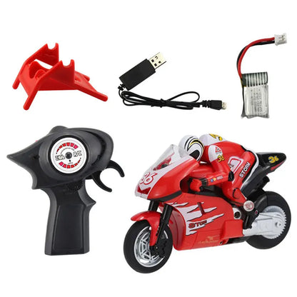 RC Motorcycle Electronic Remote Control Racing Car High Speed Electric Off-Road Car Rechargeable 2.4Ghz Stunt Motorbike For Boys Red