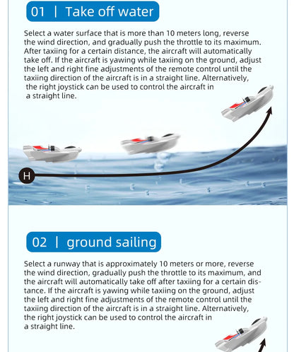 Amphibious Waterproof Gyro Stabilized RC Plane Boat EPP Foam Water Land Flying Airplane Fixed Wing Aircraft Toys Gift