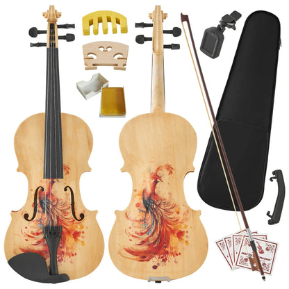 Professional 4/4 Full-Size Violin - Premium Sound, Durable Lightweight, Complete Accessories, Exquisite Handcrafted, Ideal Gift