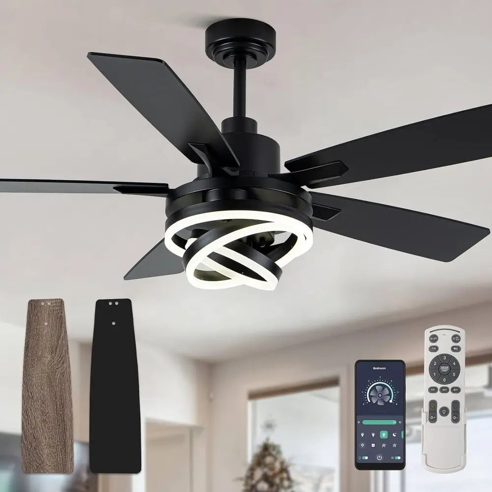 52 Reversible DC Motor Ceiling Fan with Dimmable Lights, Ideal for Bedrooms and Living Rooms