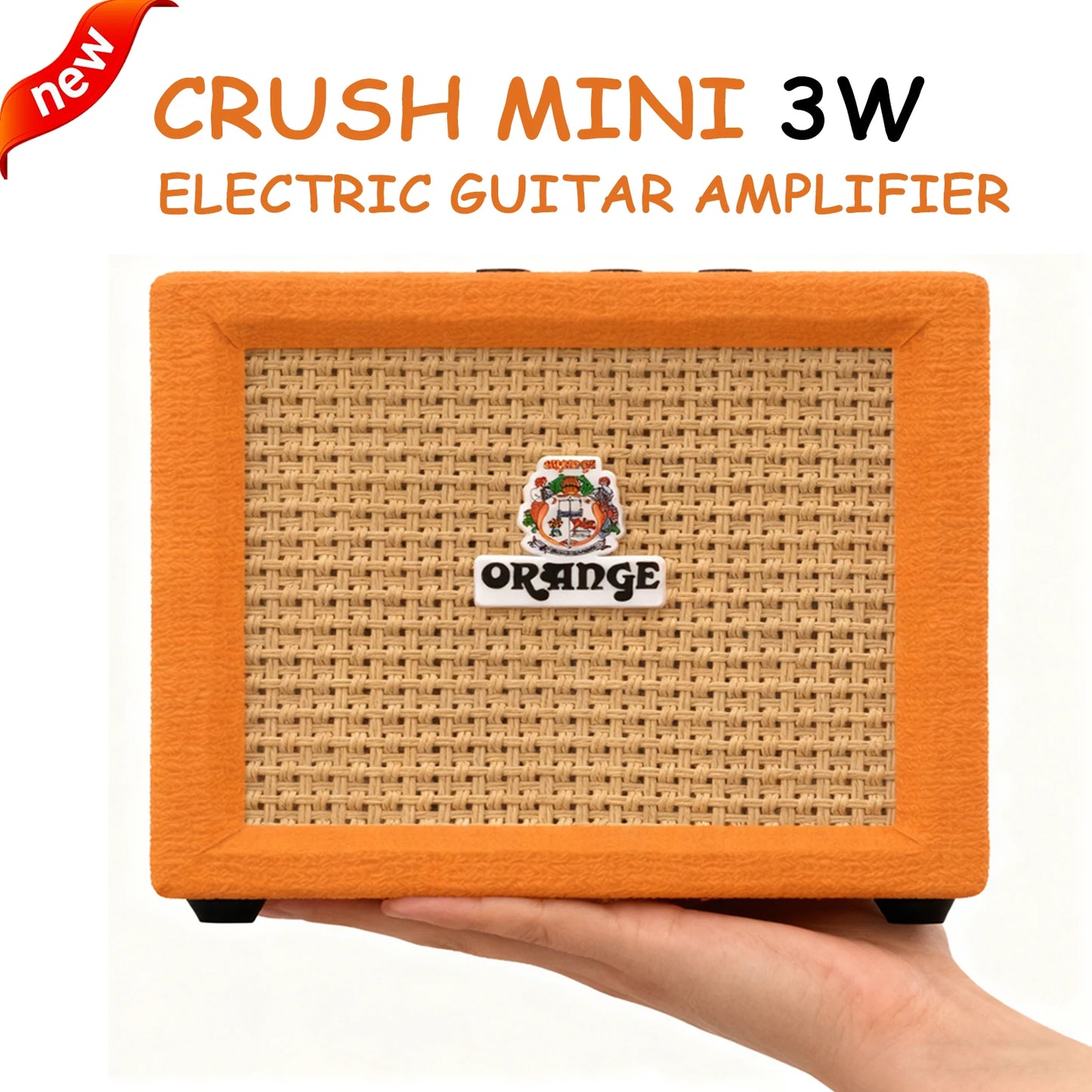 Orange Crush Mini Portable Guitar Amplifier Combo 3 Watts Gain/Tone Adjustable Headphone Output Speaker Output Crush MINI-Orange