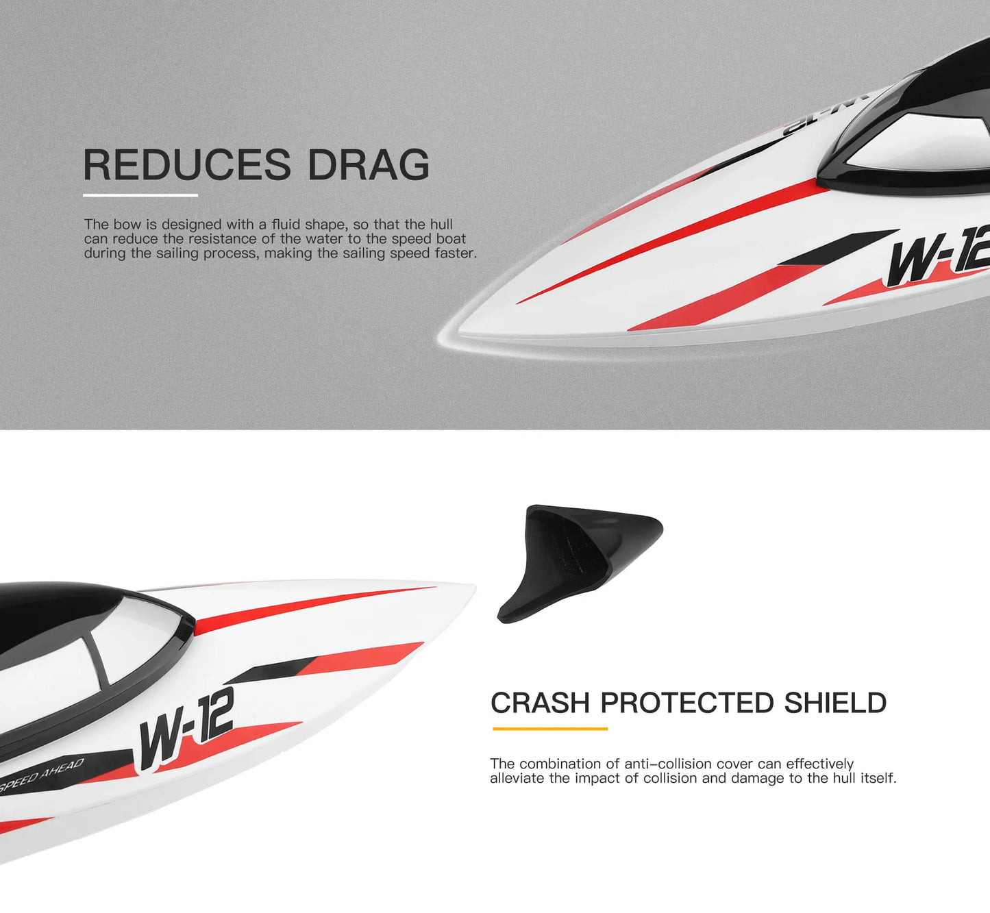 Wltoys WL916 WL912A RC Boat High Speed 55KM/H 35KM/H 2.4G Remote Control Low Battery Alarm Electric RC Boat Toy Gift for Boy White