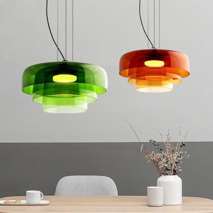 Scandinavian Restaurant High-End Glass Pendant Light Simple Study Bedroom Headboard Designer Art Glass Lamp