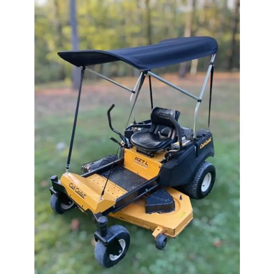 Sun Pro Series Lab Certified 50+ UPF Quick Release Sun Shade Canopy in Black for Zero Turn Lawn Mower - Fits Kubota, Bad Boy