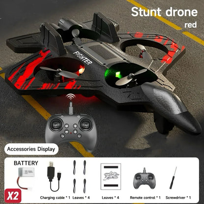 Remote Control Plane Foam Glider Remote Control Fighter Rc Airplane Drone Helicopters Christmas Present for Boys Children‘s Gift Red