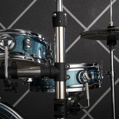 Portable Silent Drum Set with Double-sided Drum, 6-ply Maple and 4-ply Poplar Shells, Cymbals, and A Drum Chair Included Black