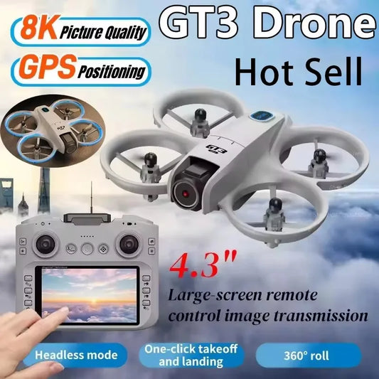 8K 5G GPS Professional HD Aerial Photography Remote Control Aircraft HD Dual Camera Original GT3 Max Drone Quadcopter Toy UAV GT3MAX 8K 1B