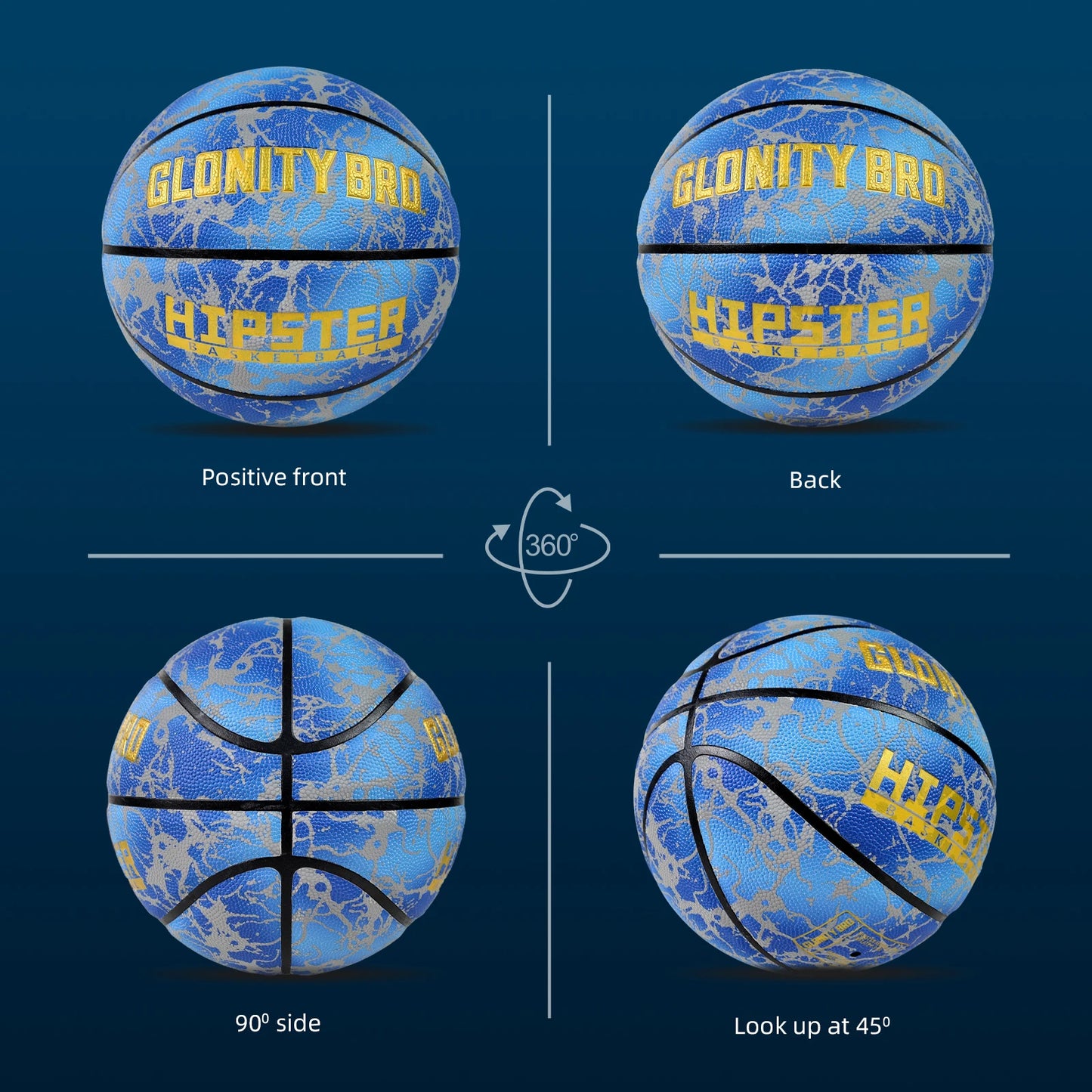 Glowing Basketball Leather Luminous Wear-Resistant Ball Size 7-29.5'' For Youth, In & Outdoor Basketball Night Game