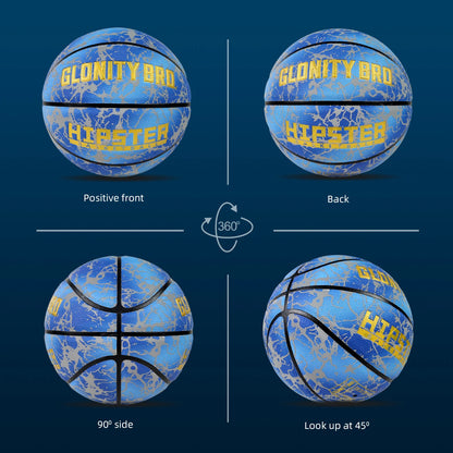 Glowing Basketball Leather Luminous Wear-Resistant Ball Size 7-29.5'' For Youth, In & Outdoor Basketball Night Game
