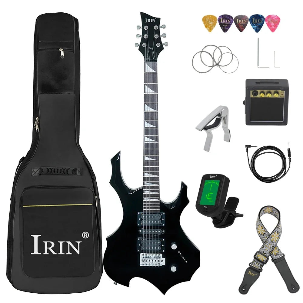 IRIN 6 Strings Electric Guitar 24 Frets Maple Body Electric Guitarra Set with Bag Amp Tuner Strap Picks Guitar Accessories Red Guitar 39 inches