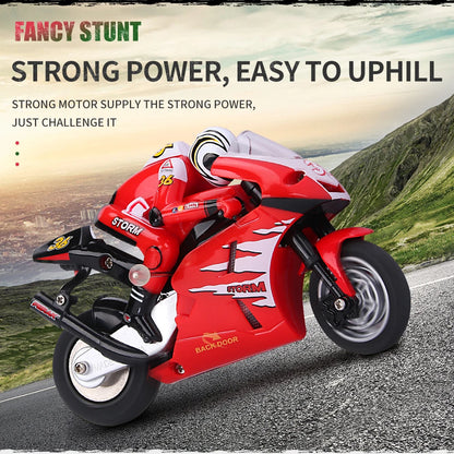 RC Motorcycle Electronic Remote Control Racing Car High Speed Electric Off-Road Car Rechargeable 2.4Ghz Stunt Motorbike For Boys Red