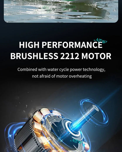 2.4G RC Speed Boat TX768 Turbojet Brushless Motor High Speed Remote Control Boat Watercraft Toys For Children Boys Gift Blue