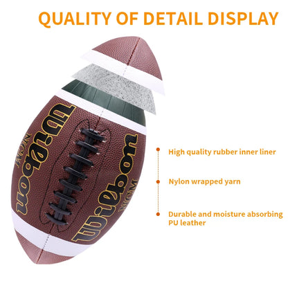 1PC High Quality Sports Size 6 Grip Official PU Leather Adult Kids Rugby American Football Balls