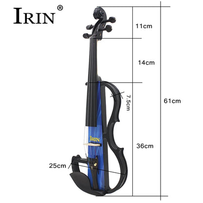 IRIN 4/4 Electric Violin Maple Body Electric Silent Violin With Bow Case Headphone Cable Shoulder Rest Parts & Accessories Electric Violin Set1