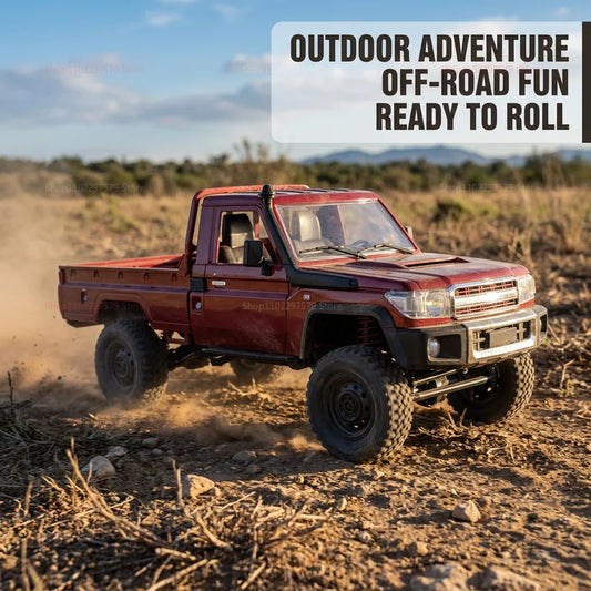 New Upgraded Full Scale RC CAR MN82 1:12 4WD Off-Road Crawler Car Pick Up Truck Controllable Headlights 2.4G Remote Control Toys
