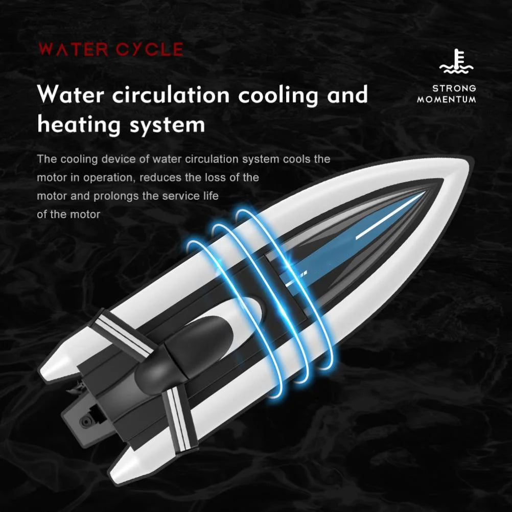 Electric RC Boat Waterproof 2.4G Kids Remote Control Speedboat 4 Channels High Speed Racing Boat Rechargeable Electric RC Boat