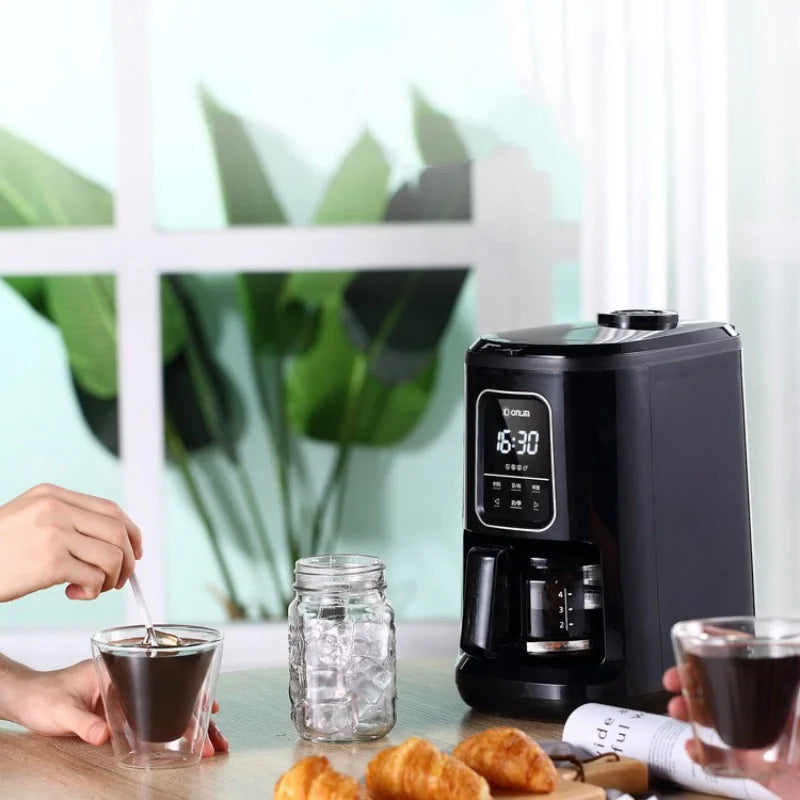 220V Coffee Machine Drip Coffee Maker With Grinding Function Fully Automatic Coffee Grinder Coffee Tea Brewing Machine