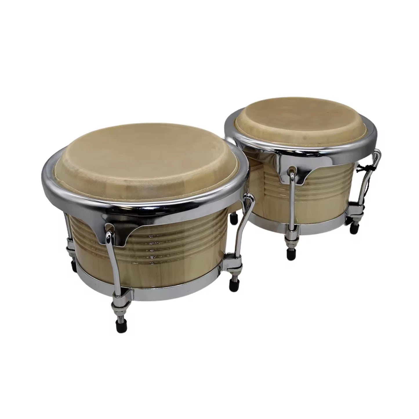 Professional 7.5 Inch and 8.5 Inch Bongo Drums Congas Wood Percussion Instrument Set for Kids Adults Beginners