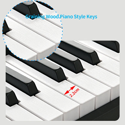 New Musical Keyboard Folding Piano 88 keys Professional Synthesizer Instrument Midi Digital Foldable Electronic Organ for Adult 61Key Black