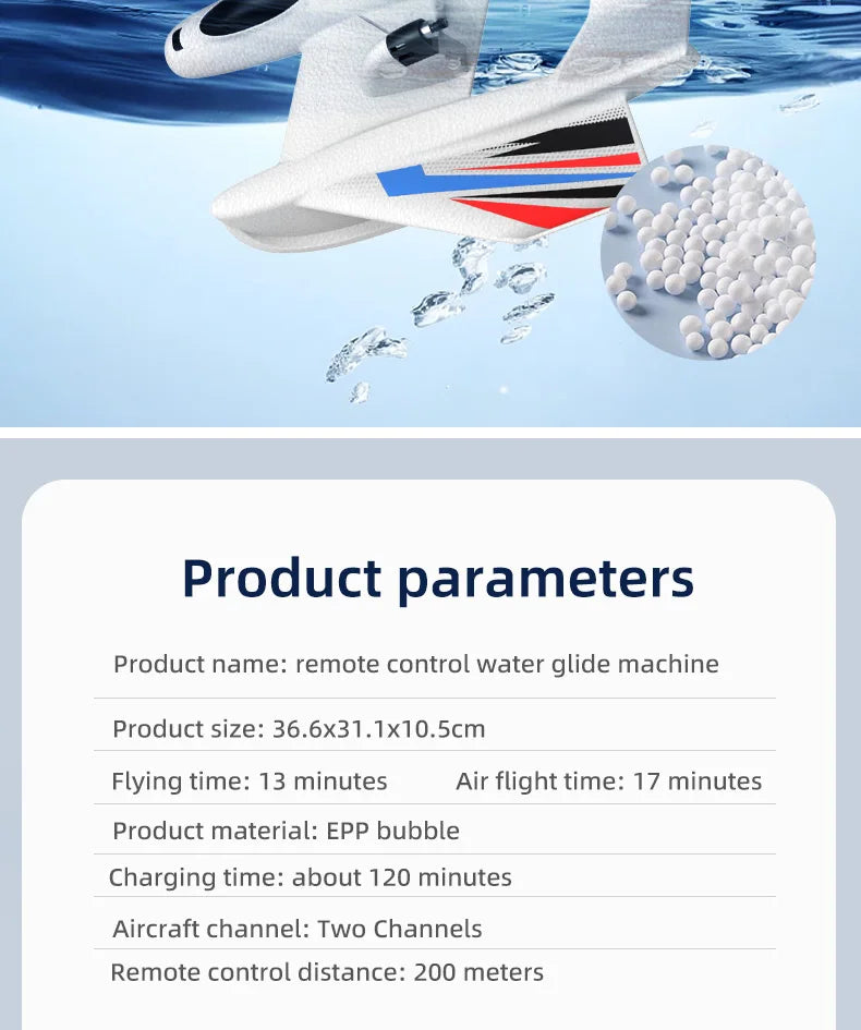 Amphibious Waterproof Gyro Stabilized RC Plane Boat EPP Foam Water Land Flying Airplane Fixed Wing Aircraft Toys Gift