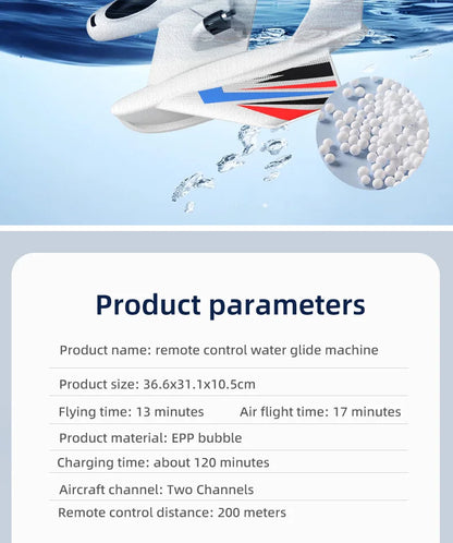 Amphibious Waterproof Gyro Stabilized RC Plane Boat EPP Foam Water Land Flying Airplane Fixed Wing Aircraft Toys Gift