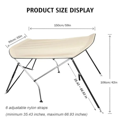 Zero Turn Lawn Mower Canopy Sun Shade Canopy Outdoor Heavy Duty Beige UV Resistant and Rainproof Cover 67 inch Adjustable Teles