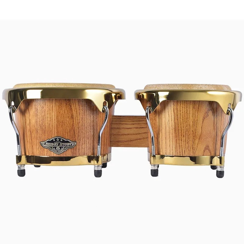 Professional Bongos 7 Inches 9 Inches Wooden Water Buffalo Leather African Bongo Drums Tambourine Rhythm Percussion Instrument