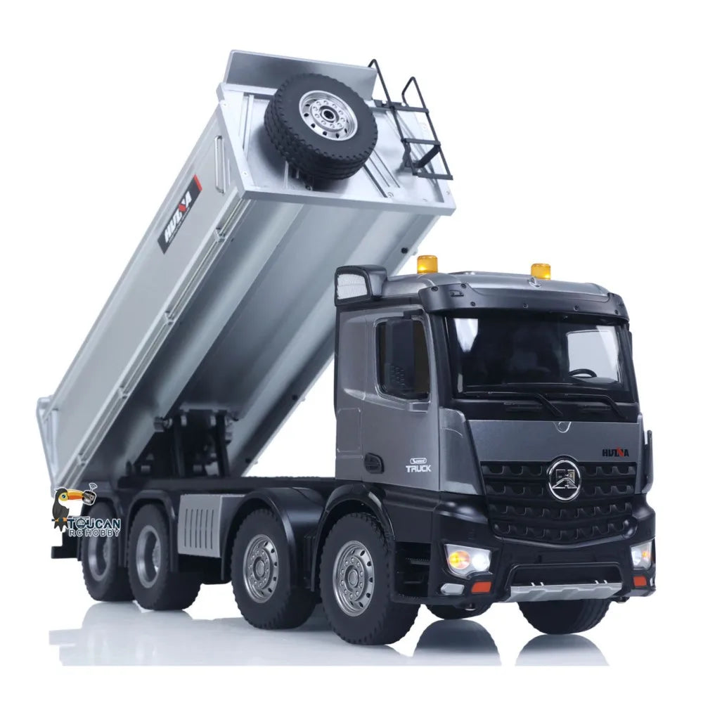 US Stock HUINA 1/14 Radio Dump Truck 12CH RC Contolled Tipper Finished Model Toy Gift RTR Light Sound Effects USB Charging Cable
