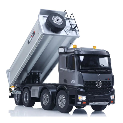 US Stock HUINA 1/14 Radio Dump Truck 12CH RC Contolled Tipper Finished Model Toy Gift RTR Light Sound Effects USB Charging Cable