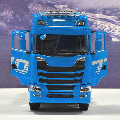 8x8 RC Trailer 1/14 RC Tractor Model with Light and Sound System Engineering Machinery Model Remote Control Truck Toy Blue