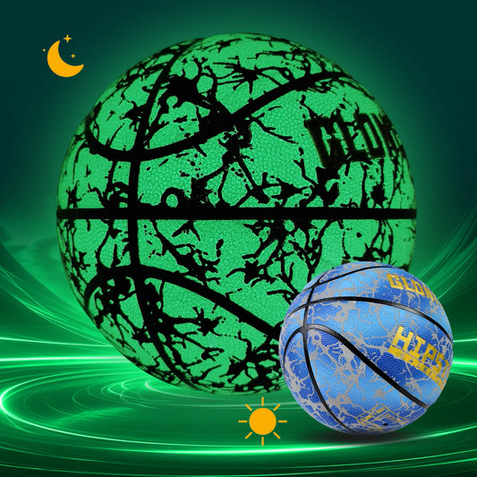Glowing Basketball Leather Luminous Wear-Resistant Ball Size 7-29.5'' For Youth, In & Outdoor Basketball Night Game