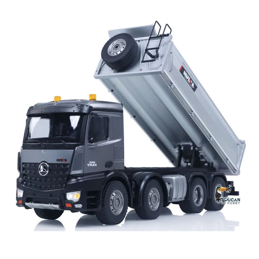 US Stock HUINA 1/14 Radio Dump Truck 12CH RC Contolled Tipper Finished Model Toy Gift RTR Light Sound Effects USB Charging Cable