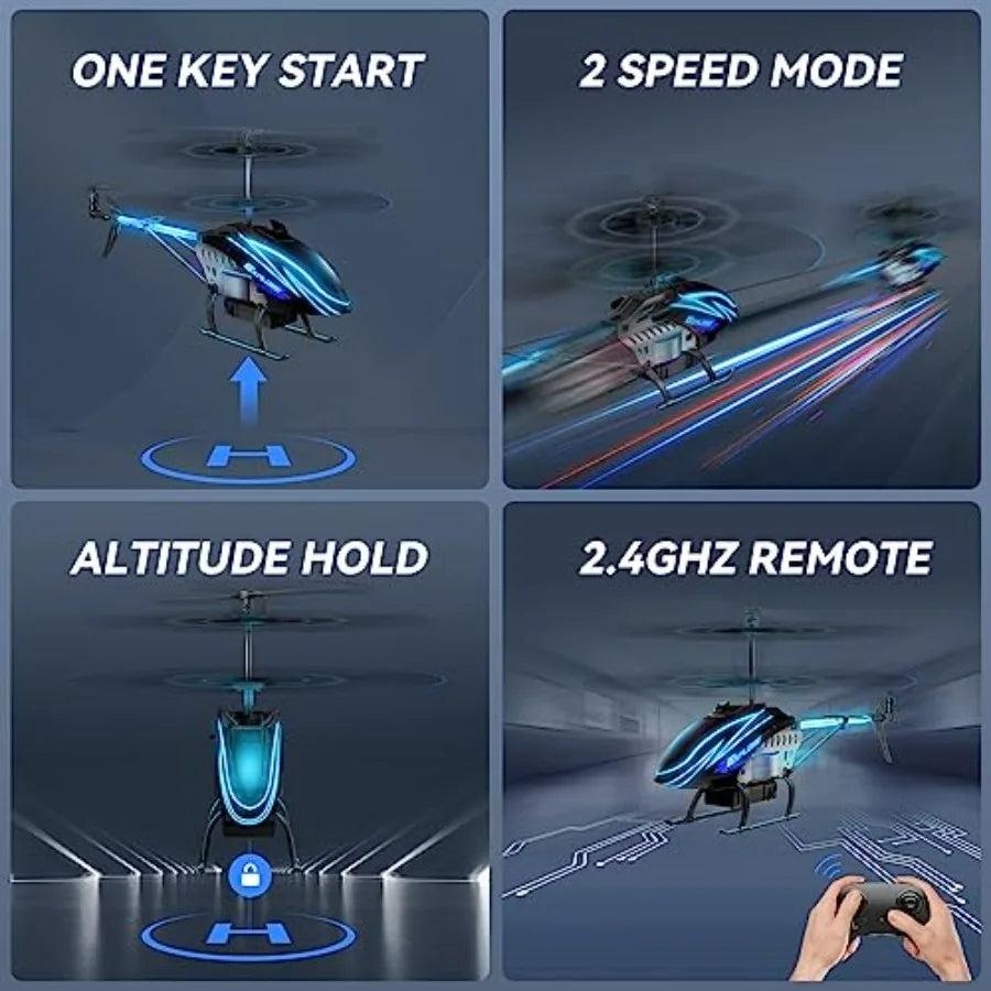 RC Helicopter, Remote Control Helicopter for with 30Mins Flight 2 Batteries,7+1 LED Light Modes, Altitude Hold, RC Toys for Boy