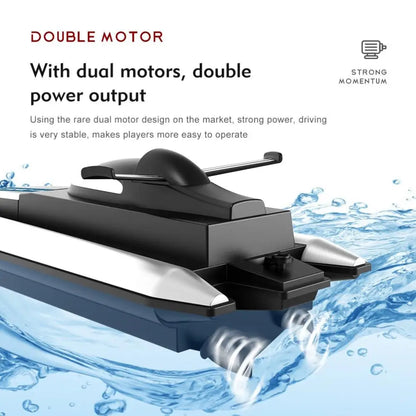 Electric RC Boat Waterproof 2.4G Kids Remote Control Speedboat 4 Channels High Speed Racing Boat Rechargeable Electric RC Boat