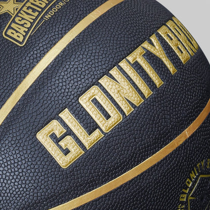 PU Composite Basketball Size7 Outdoor Indoor Match Training Ball For Youth Women Men Standard Basketball Black Gold High Quality