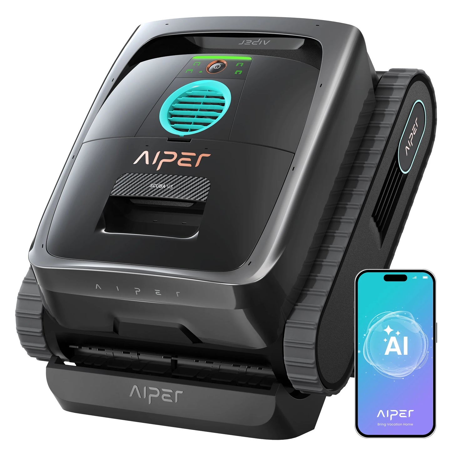 Refurbished AIPER Scuba V3 AI Vision Cordless Robotic Pool Cleaner, Include Wireless Charging Dock, Smart Waterline Parking & Featherlight Design, Micromesh Multi-Layer Filtration