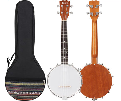IRIN 4 Strings Banjo Sapele 4 Strings Banjo Ukulele Guitar Beginners Musical Instrument Rosewood Fingerboard Banjo With Bag