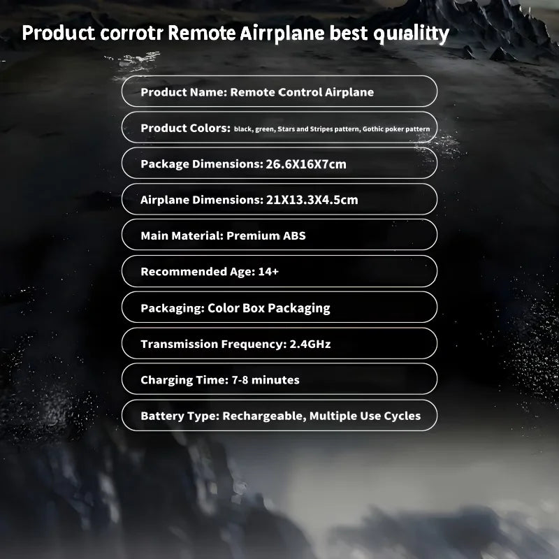 Remote Control Fighter Kids Flying Helicopter RC Hobby Jet Plane 2.4G Fighter Airplane Toy Drone With Light