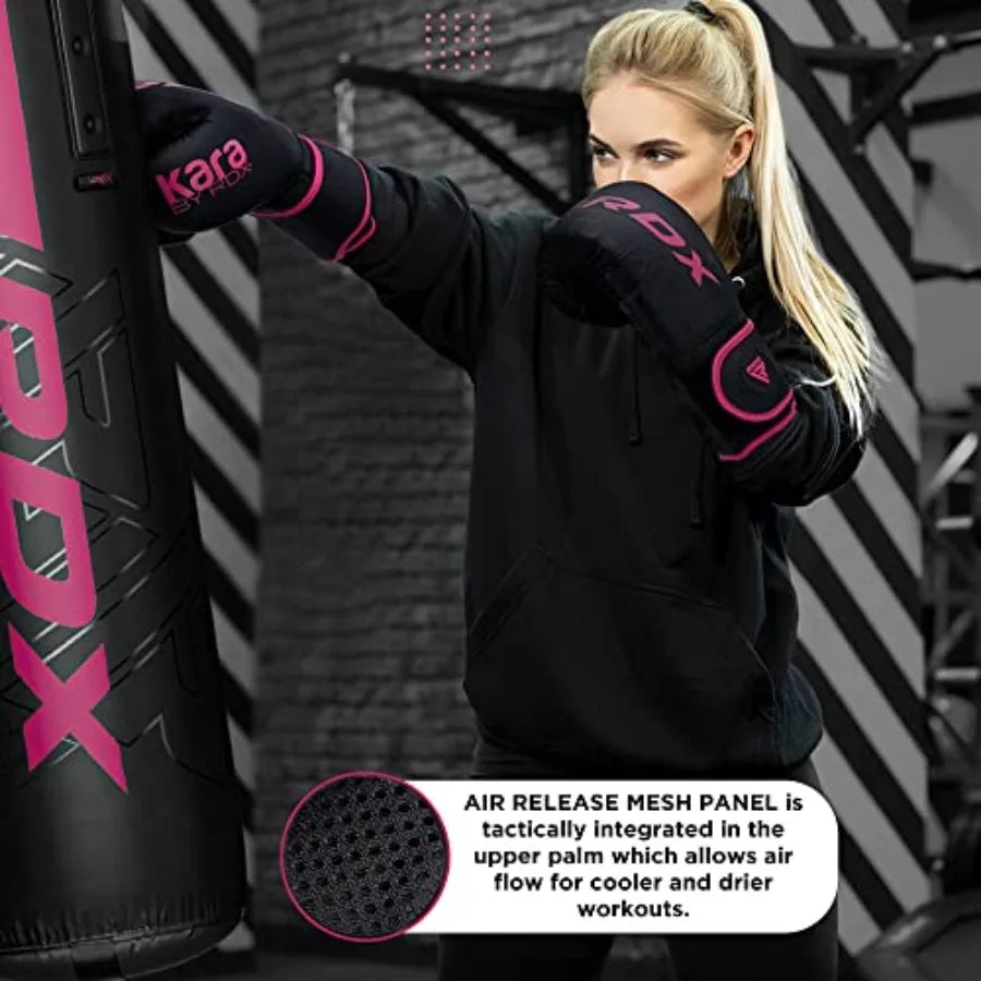 Women Boxing Gloves, Pro Training Sparring, Maya Hide Leather, Muay Thai MMA Kickboxing, Adult, Heavy Punching Bag Focus Mitts