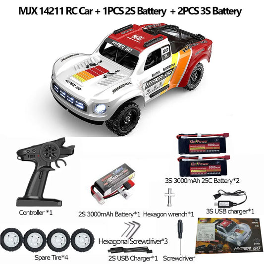 HYPER GO MJX14211 1/14 4WD RC Car 75km/h Brushless 2.4G Remote Control Car with Gyroscope Off-road Racing RC Truck Toys