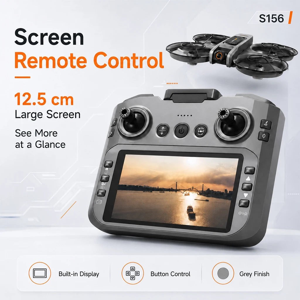 Drone Brushless Motor Wind Resistant RC Drone 12.5cm Large Screen Remote Control 360° Surround Protection Optical Flow Hover One Button Control Toy Drone