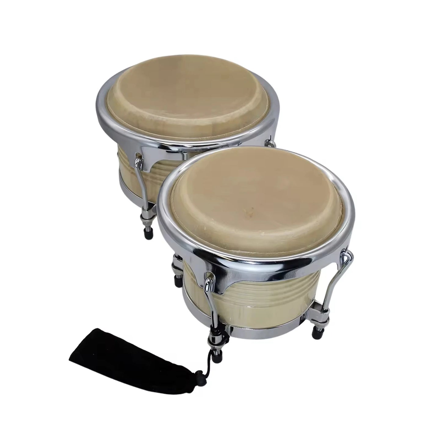 Professional 7.5 Inch and 8.5 Inch Bongo Drums Congas Wood Percussion Instrument Set for Kids Adults Beginners